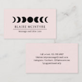 Moderne hellrosa Mondphasen Elegant Visitenkarte (Vorne/Hinten)