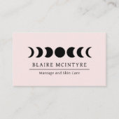 Moderne hellrosa Mondphasen Elegant Visitenkarte (Vorderseite)