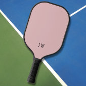 Moderne, hellrosa Monogramm-Initialen Pickleball Schläger
