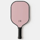 Moderne, hellrosa Monogramm-Initialen Pickleball Schläger (Rückseite)