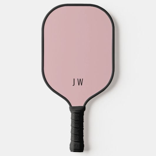 Moderne, hellrosa Monogramm-Initialen Pickleball Schläger (Rückseite)
