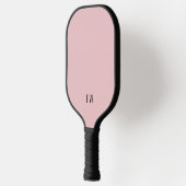 Moderne, hellrosa Monogramm-Initialen Pickleball Schläger (Links)