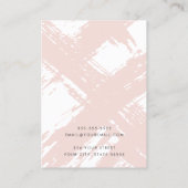 Moderne, hellrosa Pinselstriche Ohrkarte Visitenkarte (Rückseite)