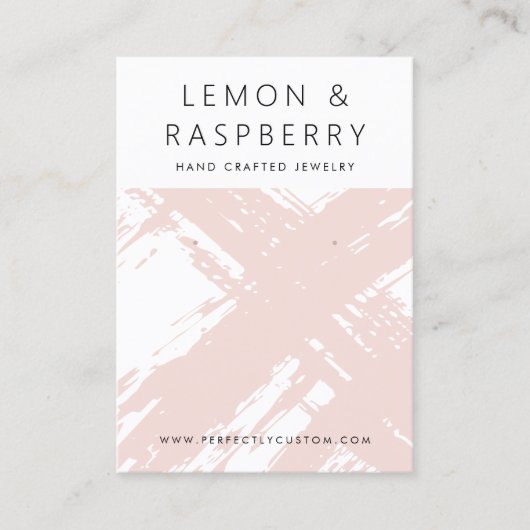 Moderne, hellrosa Pinselstriche Ohrkarte Visitenkarte (Vorderseite)