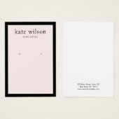 Moderne, hellrosa schwarze Border Earring Display  (Vorne & Hinten)