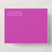 Moderne, hellrosa und Aquamarine Marmorhochzeit All In One Einladung (Rückseite)