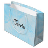 Moderne, hellrosa und graue Geschenktüte (Rückseite Schrägansicht)
