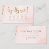 Moderne, hellrosa und tan Business Loyalty Card Visitenkarte (Vorne/Hinten)