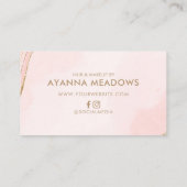 Moderne, hellrosa und tanische Treuekarte Visitenkarte (Rückseite)