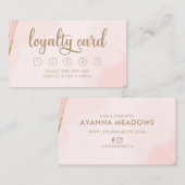 Moderne, hellrosa und tanische Treuekarte Visitenkarte (Vorne/Hinten)