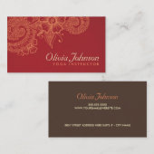 Moderne Henna Design Business Cards - Groupon Visitenkarte (Vorne/Hinten)