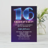 moderne, herausragende Einladungen zum 16. Geburts (Stehend Vorderseite)