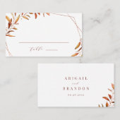 Moderne Herbgreenerie Geometrische rustikale Hochz Platzkarte (Vorne/Hinten)