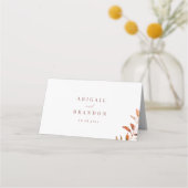 Moderne Herbgreenerie Geometrische rustikale Hochz Platzkarte (Rückseite)