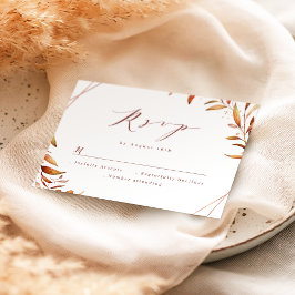 Moderne Herbgreenerie Geometrische rustikale Hochz RSVP Karte