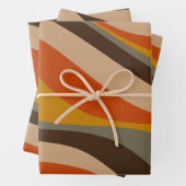 Moderne Herbst-Abstrakte Wavy-Linien in Erdtönen Geschenkpapier Set (Beispiel)
