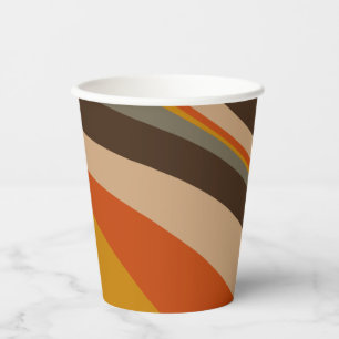 Moderne Herbst-Abstrakte Wavy-Linien in Erdtönen Pappbecher