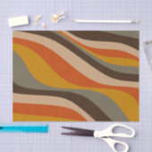 Moderne Herbst-Abstrakte Wavy-Linien in Erdtönen  Seidenpapier (Handwerk)