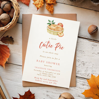 Moderne Herbst-Baby-Party für ein Süßes Baby Einladung
