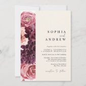 Moderne Herbst-Blume Herbsthochzeit Einladung (Vorderseite)