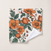 Moderne Herbst-Blumen-Pastell-Sage-Personalisierte Badhandtuch Set (Waschlappen)