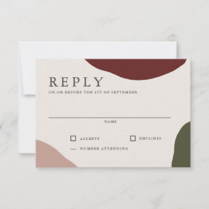 Moderne Herbst-Einfachheit-Hochzeits-RSVP RSVP Karte