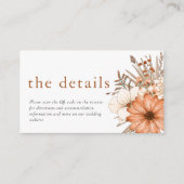 Moderne Herbst-Florals QR-Code Hochzeitsdetails Begleitkarte (Vorderseite)