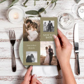 Moderne Herbst-Foto-Collage Save the Date Hochzeit Einladung