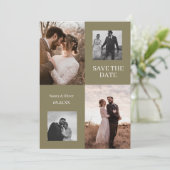 Moderne Herbst-Foto-Collage Save the Date Hochzeit Einladung (Stehend Vorderseite)