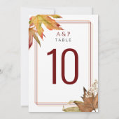 Moderne Herbst-Herbst-Blätter Hochzeitsfeiern Tisc (Rückseite)