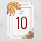 Moderne Herbst-Herbst-Blätter Hochzeitsfeiern Tisc (Vorne/Hinten)