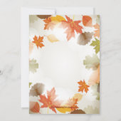 Moderne Herbst-Herbstlaub Bridal Dusche Einladung (Rückseite)