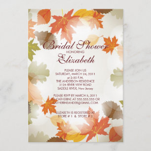 Moderne Herbst-Herbstlaub Bridal Dusche Einladung