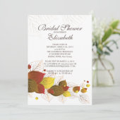 Moderne Herbst-Herbstlaub Bridal Dusche Einladung (Stehend Vorderseite)