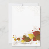 Moderne Herbst-Herbstlaub Bridal Dusche Einladung (Rückseite)