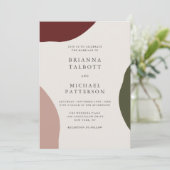 Moderne Herbst-Hochzeiten Einladung (Stehend Vorderseite)