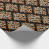 Moderne Herbst-Kürbisblätter Geschenkpapier (Ecke)