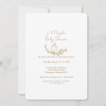 Moderne Herbst Li'l Pumpkin White Rounded Baby Dus