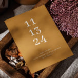 Moderne Herbst-Senf gelbe minimalistische Hochzeit Save The Date<br><div class="desc">Elegante,  einfache,  moderne minimalistische Hochzeit Save the Date in den Farbtönen Senf gelb,  sandfarben orange und ockerfarben,  geeignet für Herbst / Herbst Hochzeit Thema. Bitte kontaktieren Sie mich,  wenn Sie weitere Informationen benötigen.</div>