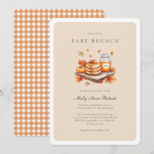 Moderne Herbst Wasserfarbe Babybrunch Einladung