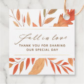 Moderne Herbstausfälle in der Liebe Geschenkanhänger (Rückseite)