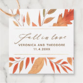 Moderne Herbstausfälle in der Liebe Geschenkanhänger (Vorderseite)