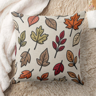 Moderne Herbstblätter bestickte Ästhetik  Kissen