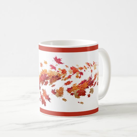 Moderne Herbstblätter Kaffeetasse (VorderseiteRechts)