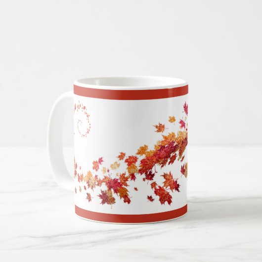 Moderne Herbstblätter Kaffeetasse (Vorderseite Links)