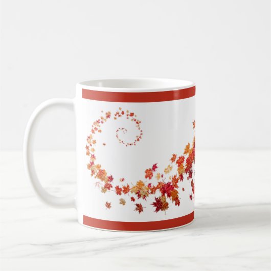 Moderne Herbstblätter Kaffeetasse (Links)