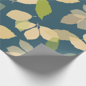 Moderne Herbstblätter mit Blaugrünelem Hintergrund Geschenkpapier (Ecke)