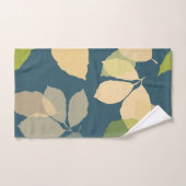 Moderne Herbstblätter mit Türkis Hintergrund Badhandtuch Set (Handtuch)