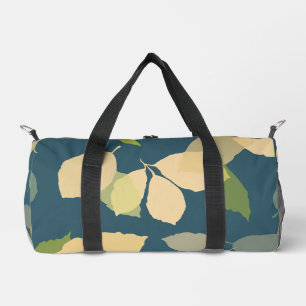 Moderne Herbstblätter mit Türkis Hintergrund Duffle Bag