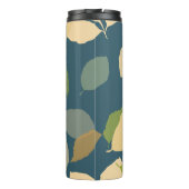 Moderne Herbstblätter mit Türkis Hintergrund Thermosbecher (Rückseite)